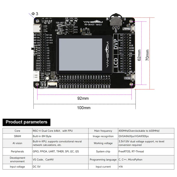Yahboom AI-Motion K210 Developer Kit support C/MicroPython programming