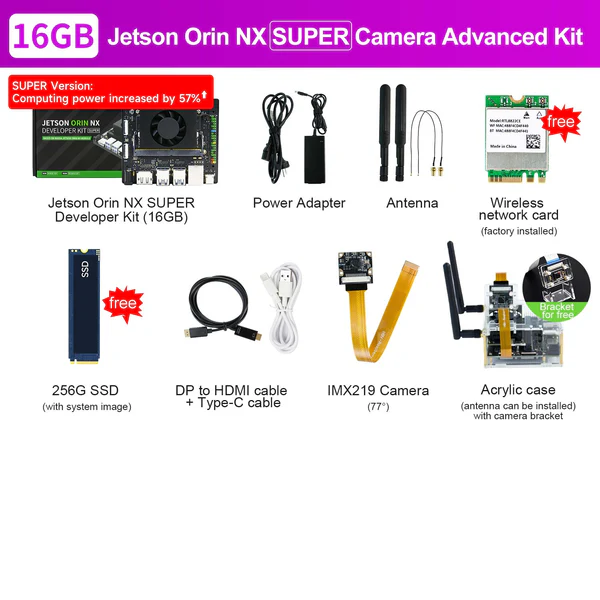 Jetson Orin NX SUPER AI Large Model Developer Kit with 8G/16GB RAM(117TOPS/157TOPS)