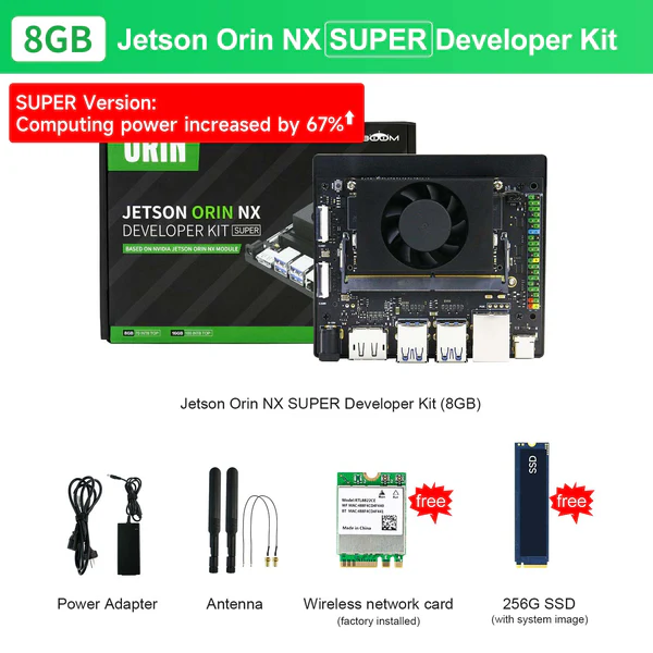 Jetson Orin NX SUPER AI Large Model Developer Kit with 8G/16GB RAM(117TOPS/157TOPS)