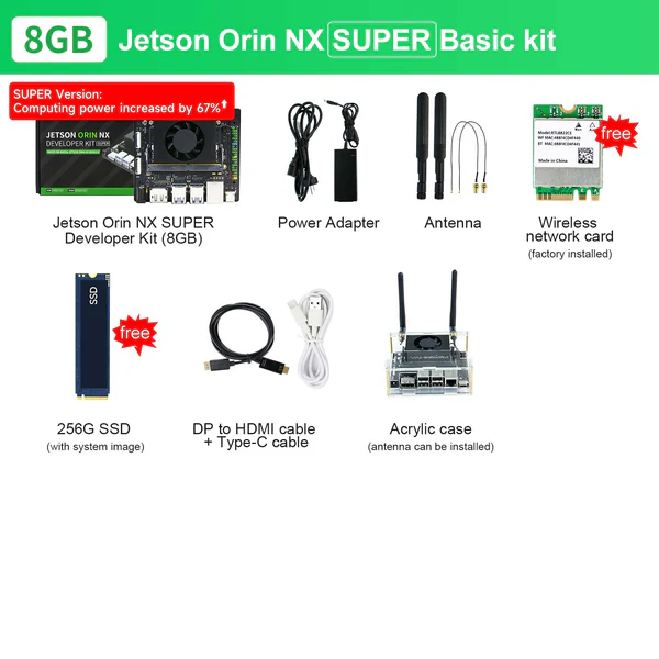 Jetson Orin NX SUPER AI Large Model Developer Kit with 8G/16GB RAM(117TOPS/157TOPS)