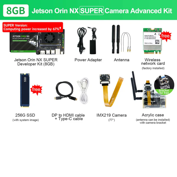 Jetson Orin NX SUPER AI Large Model Developer Kit with 8G/16GB RAM(117TOPS/157TOPS)