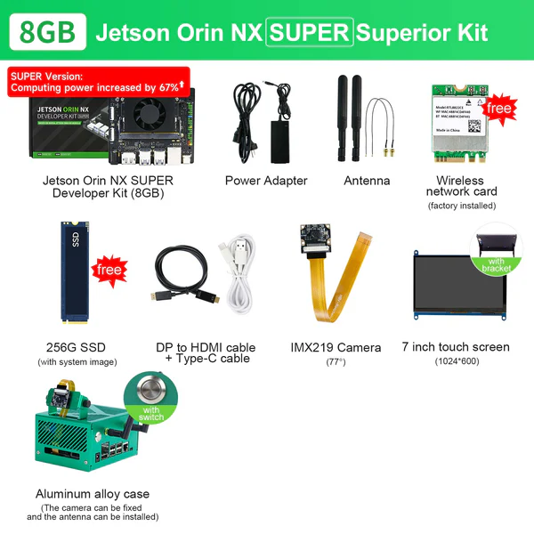 Jetson Orin NX SUPER AI Large Model Developer Kit with 8G/16GB RAM(117TOPS/157TOPS)